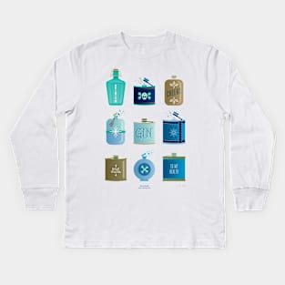 flask blue Kids Long Sleeve T-Shirt